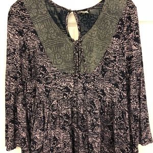 Anthropologie flowy floral top